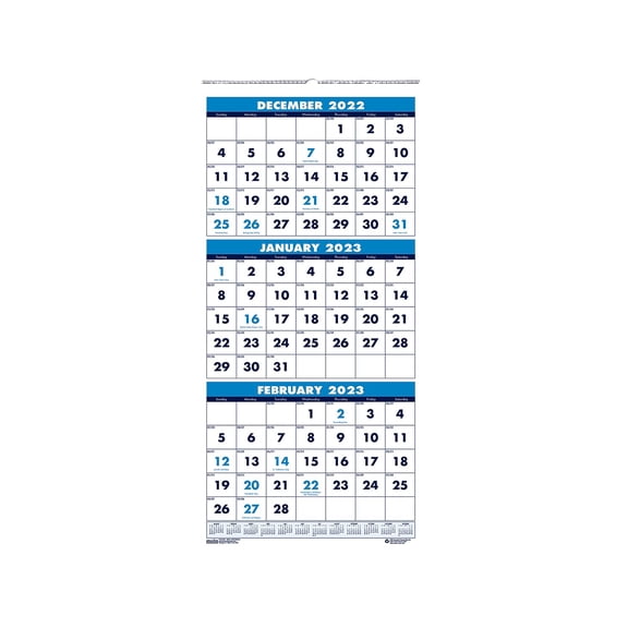 House of Doolittle 3640 - 3-month calendar - wall mount - 2012-2014 - 3 months to view - 12.24 in x 25.98 in - dated