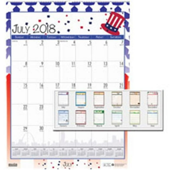 House of Doolittle Academic Seasonal & Holiday Wall Calendar, Multi Color