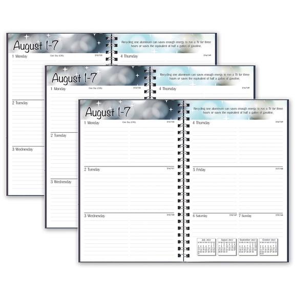 House of Doolittle Academic Weekly Assignment Book, Black, Pack of 3