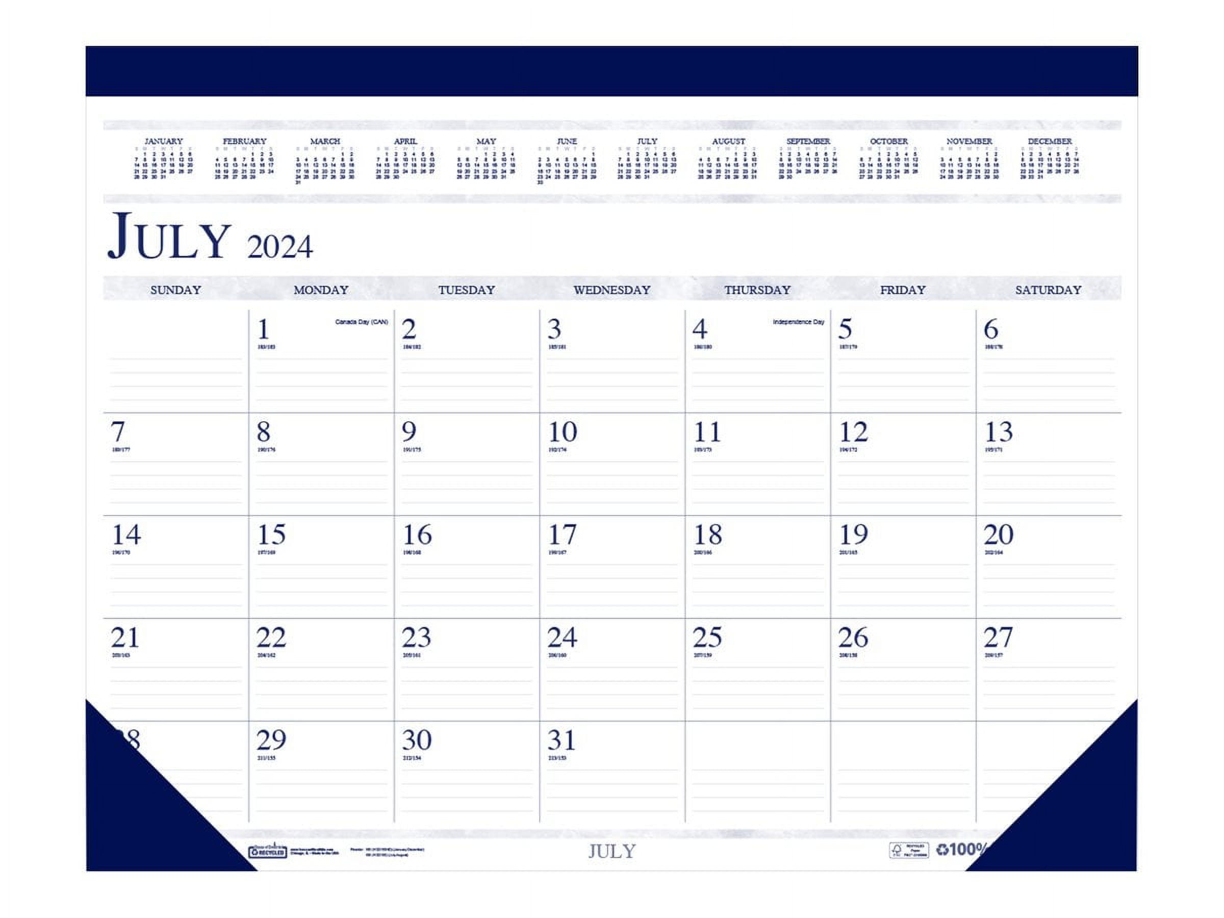 House of Doolittle Classic - Academic monthly desk pad calendar - desktop - 2024-2025 - month to view - - dated