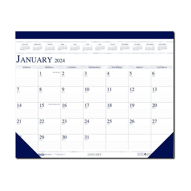 House of Doolittle Compact desk pad calendar desktop 2024 month
