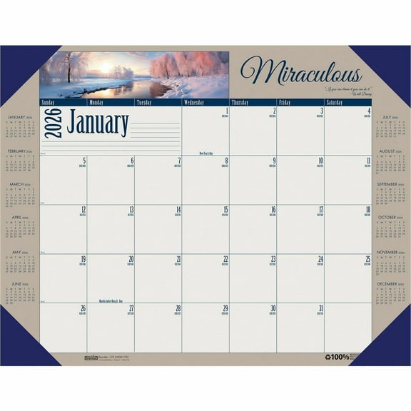 House of Doolittle Recycled Motivational Monthly Desk Pad Calendar 22 X 17 2026