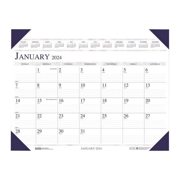 House of Doolittle Executive Monthly Desk Pad Calendar 24x19 2024