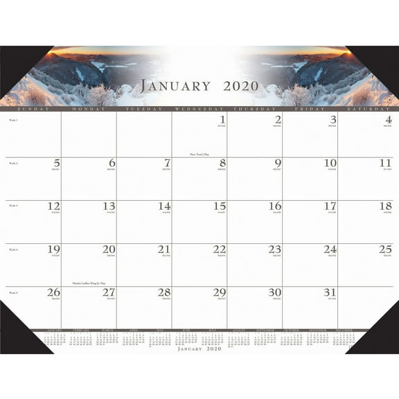 House of Doolittle, HOD140HD, Recycled Illustrated Desk Pad Calendar, 1 Each, White