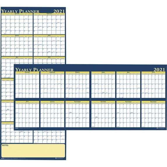 House of Doolittle, HOD3974, Laminated Yearly Wall Planner, 1 Each