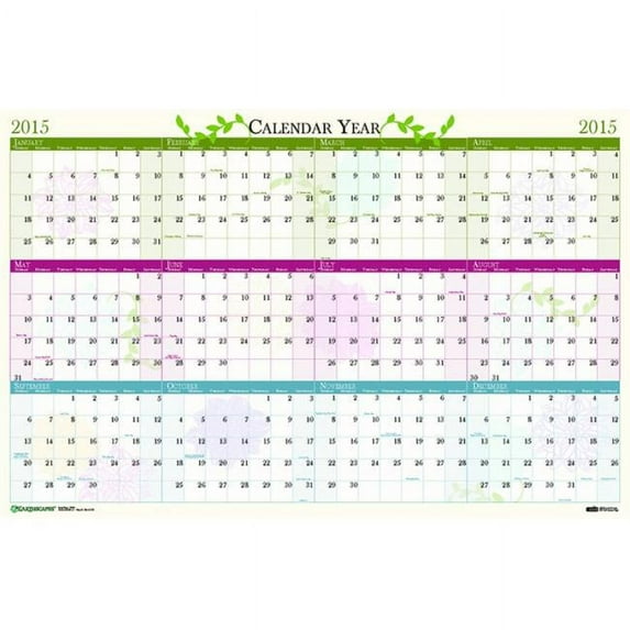 House of Doolittle HOD3984 Floral Laminated Wall Planner