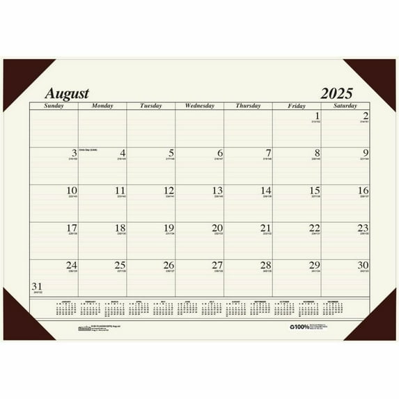 House of Doolittle Monthly Desk Pad Calendar Academic EcoTones Cream 18-1/2 x 13 Inches