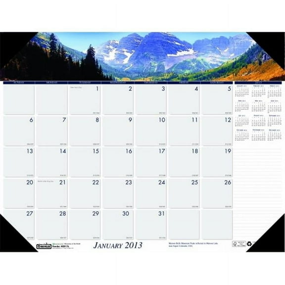 House of Doolittle Mountains Scenes Desk Pad the product will be for the current year