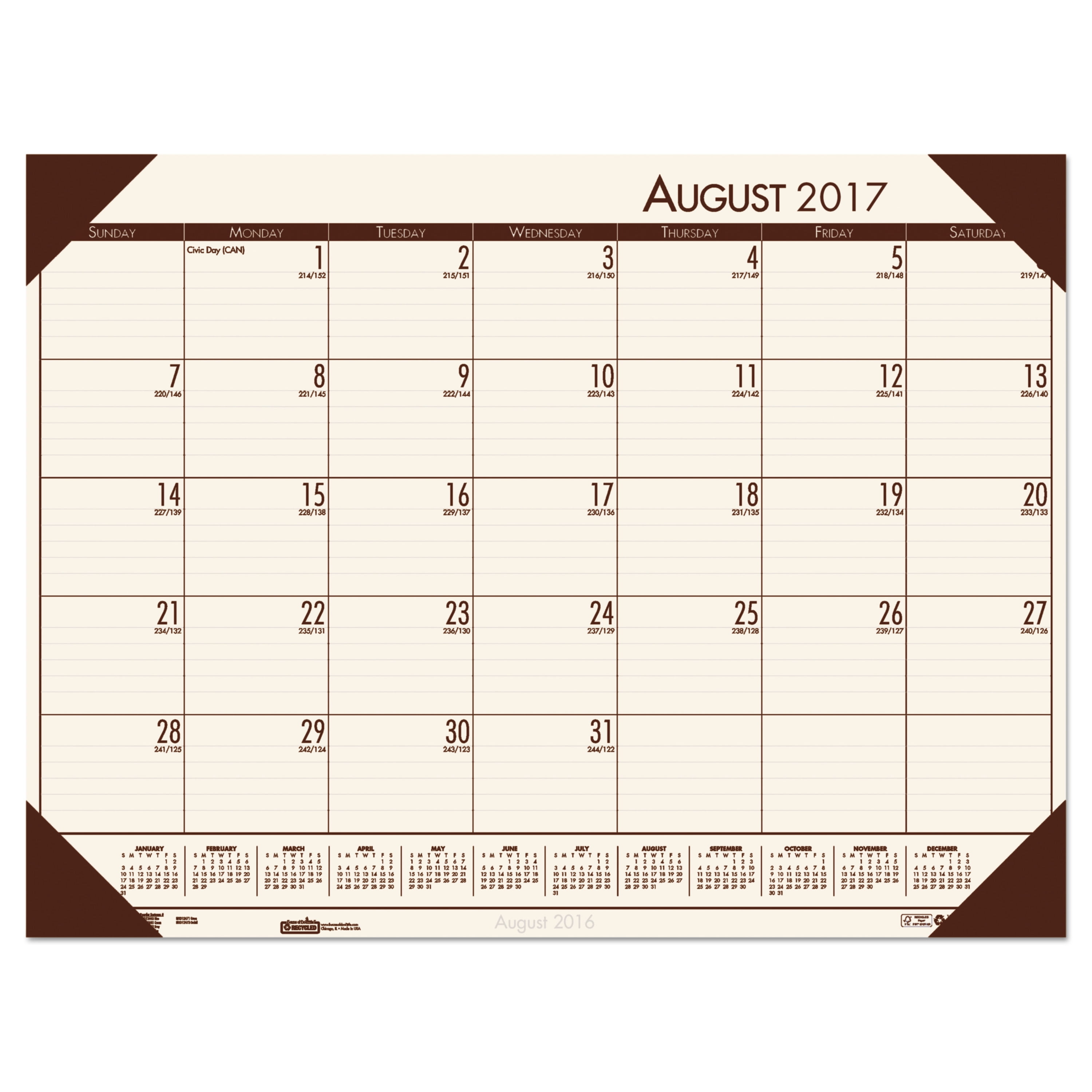 Buy Ecotones Recycled Academic Desk Pad Calendar, 18.5 X 13, Orchid Sheets, Cordovan Corners, 12-month (aug-july): 2022-2023