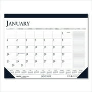 House of Doolittle 1646 18.5 in. x 13 in. 12-Month (Jan-Dec) 2026 Recycled Two-Color Monthly Desk Pad Calendar with Notes Section - White/Blue