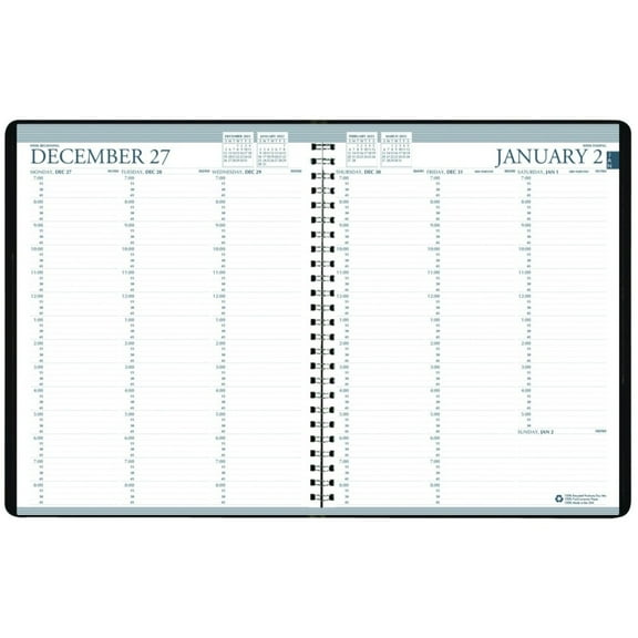 House of Doolittle Weekly Calendar Planner 2 Year Professional Black 8-1/2 x 11 Inches