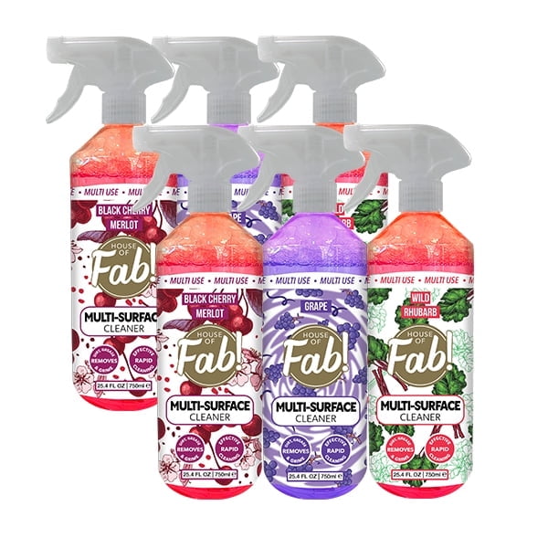 House of Fab Multi-Surface Cleaner Spray, 25.4 FL OZ, Fruity 6pk ...