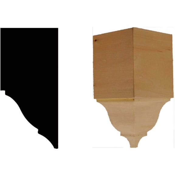 House of Fara Inside Corner Block ICR7P - Wood - Pack of 1, Brown