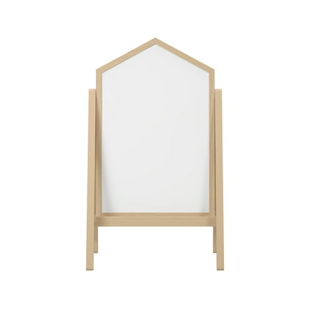 House of Happy Chalk/ White Board Easel, Natural for Kids Classroom, Kids Playroom or Kids Bedroom