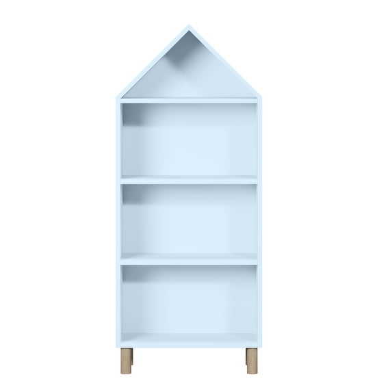 House of Happy, House Shaped Bookshelf, Blue for Kids Classroom, Kids Playroom or Kids Bedroom