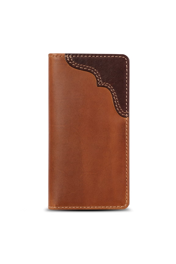 Co. Buck Long Bifold Wallet for Men and Outdoorsmen, Full Grain Cowhide Leather Rodeo Wallet, Tan A101
