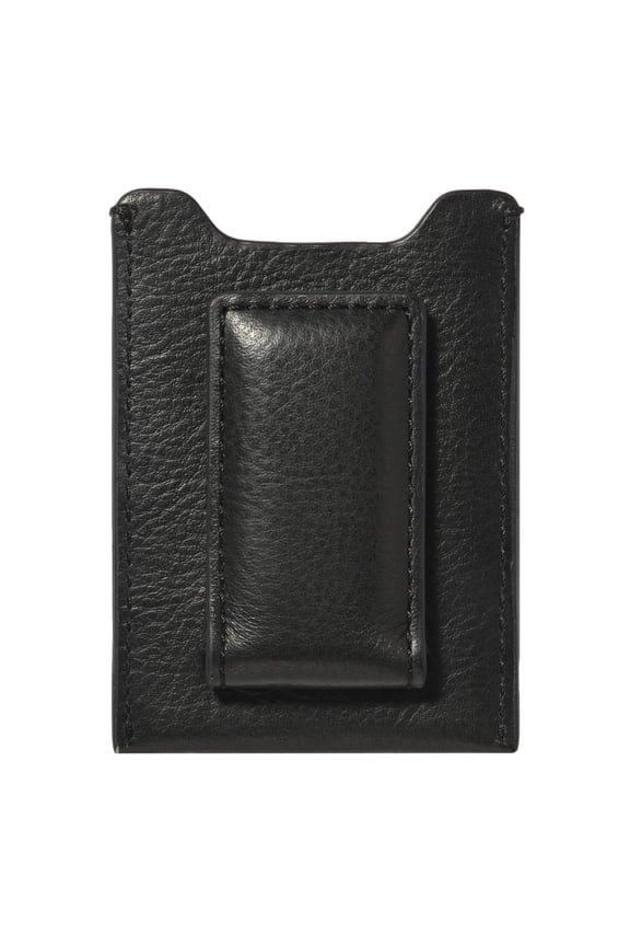 Co. Rip Magnetic Money Clip Wallet for Men, Slim Front Pocket Leather Wallet With Gift Box, Full Grain Cowhide Card Holder, Black Y101