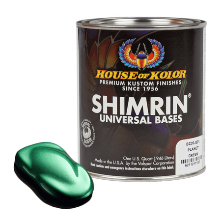 House Of Kolor SHIMRIN C2C-BC09-Q01 C2C Glamour Metallics Series Universal Basecoat, 1 qt Can, Planet Green
