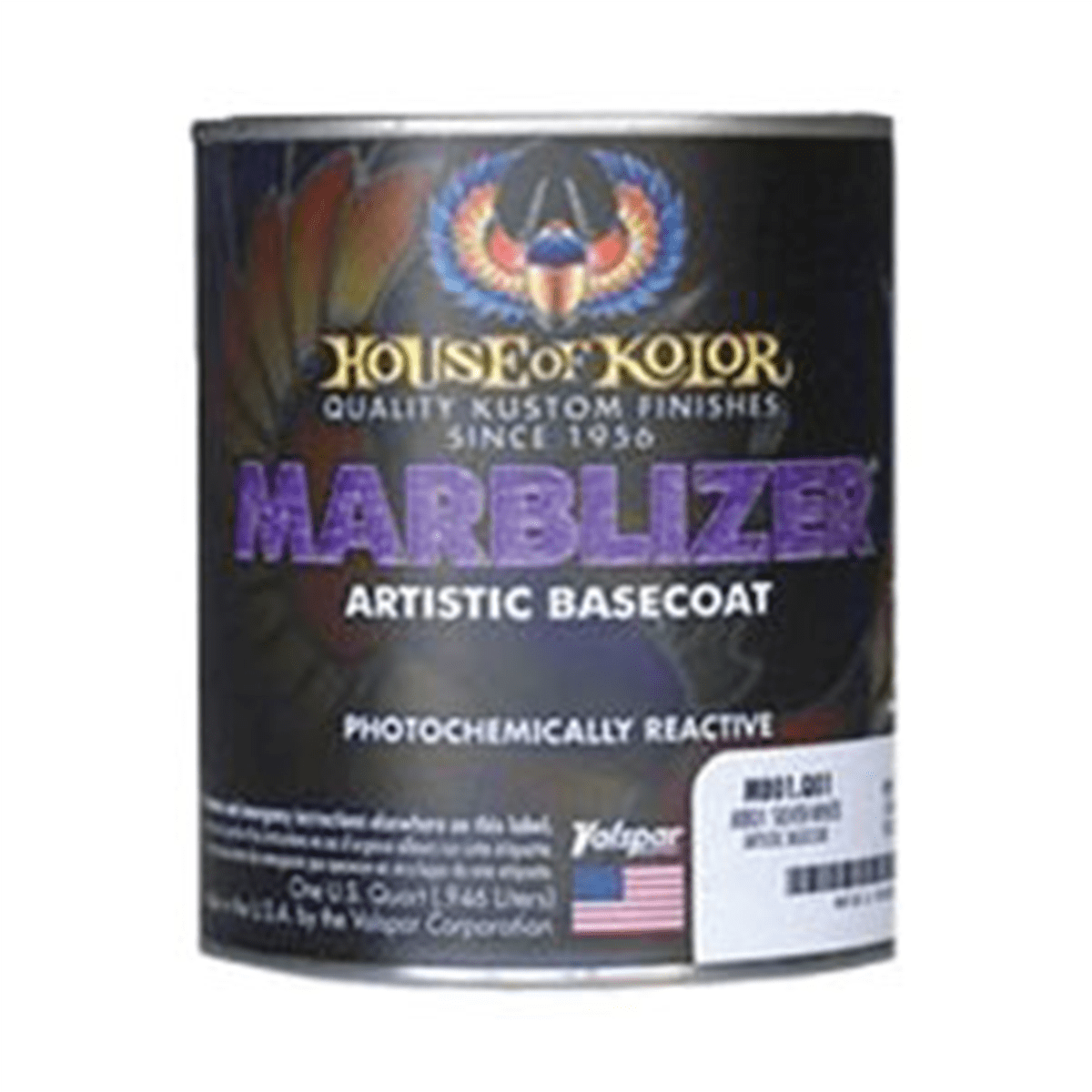House Of Kolor SHIMRIN MB01-Q01 Marblizer Artistic Series Universal Basecoat, 1 qt Can, Silver-White