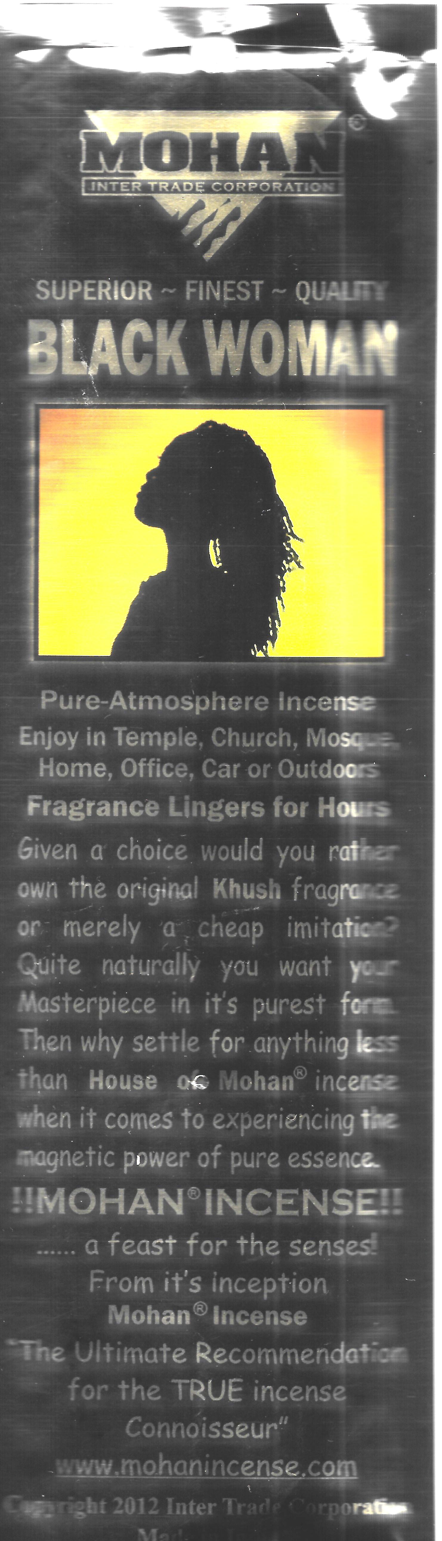 House of Mohan Black Woman Incense - 5 pack (50 Sticks )