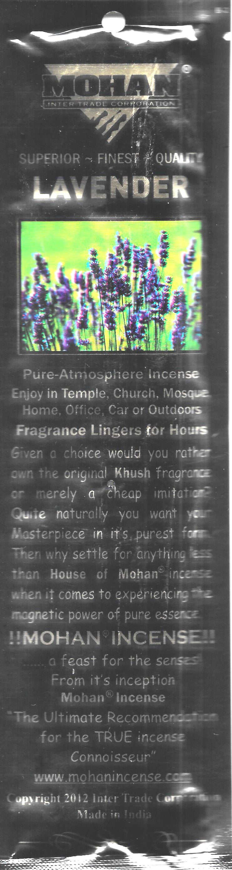 House of Mohan Lavender incense - 5 pack (50 Sticks)