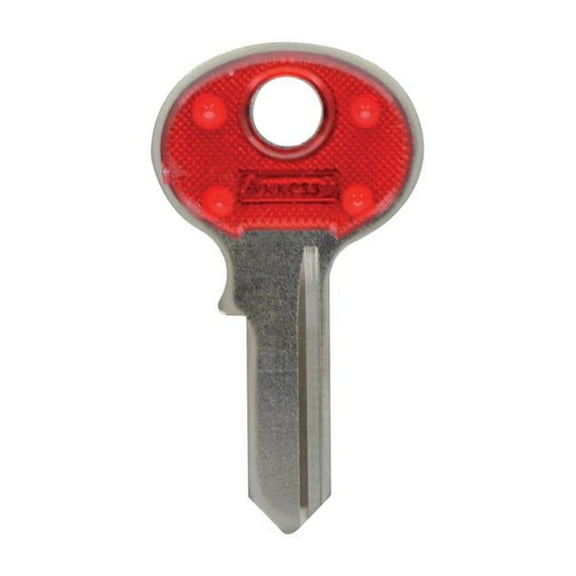House of Office 69-Single Sided Universal Key Blank, Red - Pack of 10