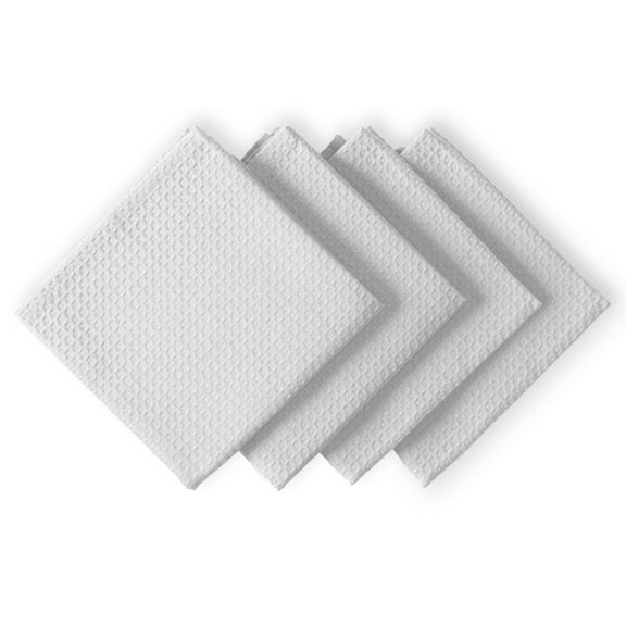House of Orlo Cotton Waffle Dish Towel, 4 Pack, 16"x26", White