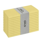 House of Orlo Dining Table Fabric Cotton Napkins, 12 Pack, 17"x17", Sandal Yellow