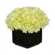 House of Silk Flowers Inc. Hydrangea Arrangement in Large Black Cube Ceramic