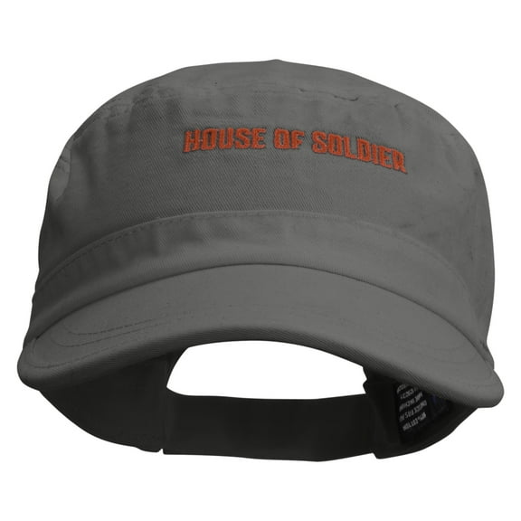 House of Soldier Embroidered Garment Washed Adjustable Army Cap - Grey OSFM