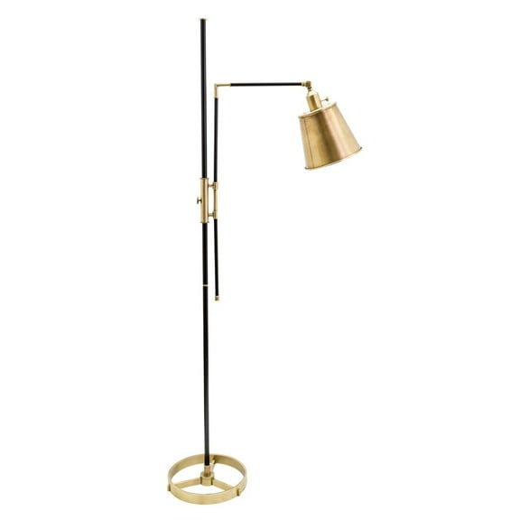 House of Troy 65" Morgan Adjustable Floor Lamp in Black with Antique Brass