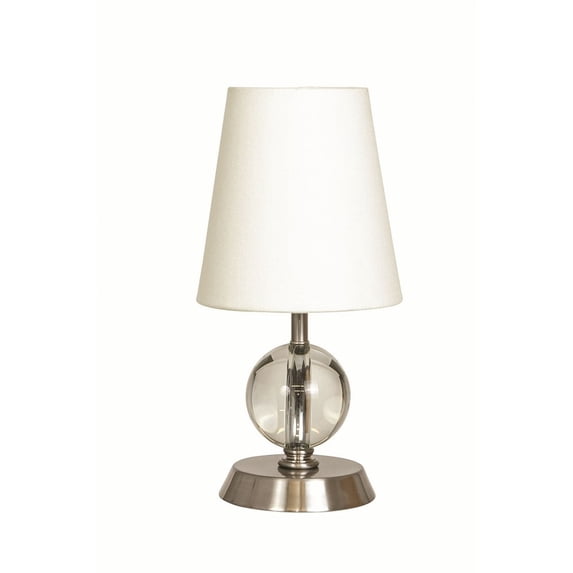 House of Troy B201-SN Bryson - 1 Light Table Lamp-12.5 Inches Tall Satin Nickel Satin Nickel Finish with White Linen Shade