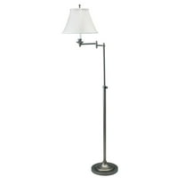 House of Troy Club Adjustable Antique Silver Floor Lamp
