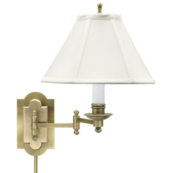 House of Troy Club Antique Brass Wall Swing Lamp