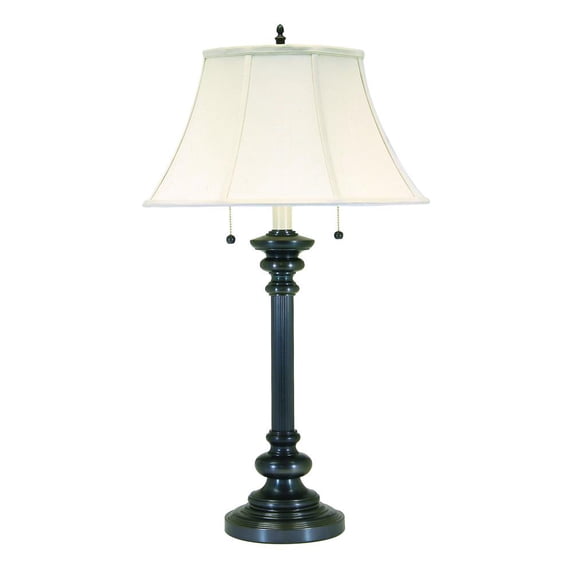 House Of Troy N651-OB Newport Collection Portable 30-1/4-Inch Table Lamp, Oil Rubbed Bronze with White Softback Shade