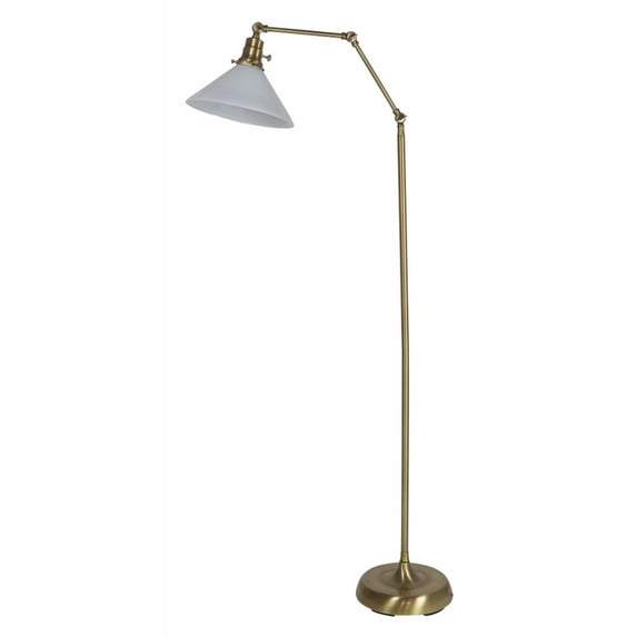 House of Troy Otis Industrial Floor Lamp, Antique Brass - OT600-AB-WT