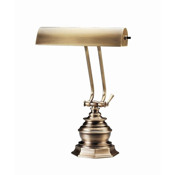 House of Troy P10-111-71 1 Light Piano/Desk Lamp-14 Inches Tall and 10 Inches Wide Antique Brass Mahogany Bronze Finish with Metal Shade