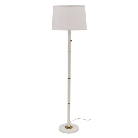 House of Troy Rupert Floor Lamp in White with Weathered Brass Accents - RU703-WT