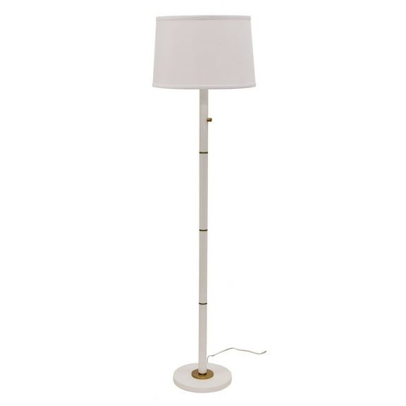 House of Troy Rupert Floor Lamp in White with Weathered Brass Accents - RU703-WT