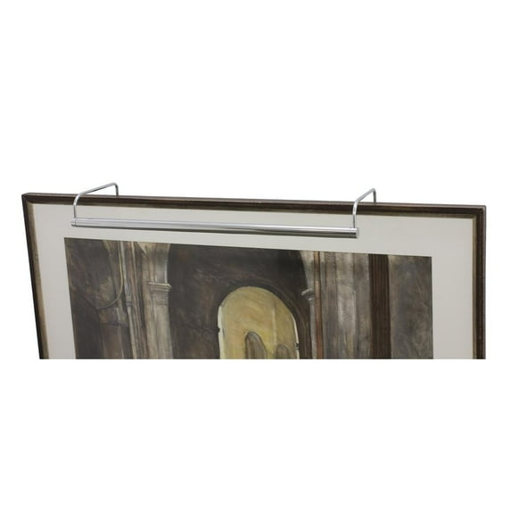 House of Troy SL30-62 Slim-line - 6 Light Picture Light-7.5 Inches Tall and 30 Inches Wide Chrome Oil Rubbed Bronze Finish with Metal Shade