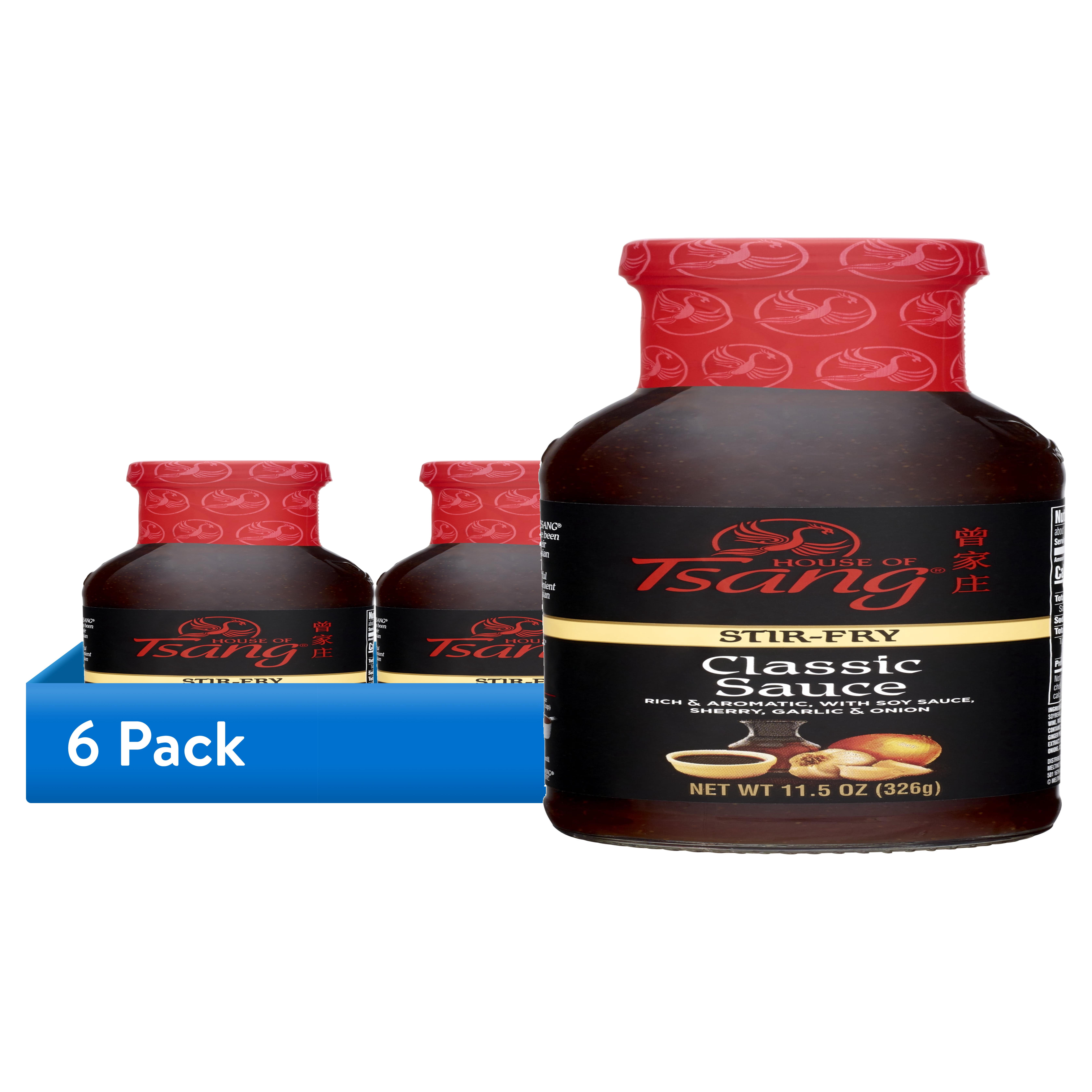 (6 pack) HOUSE OF TSANG Classic Stir-Fry Sauce, Shelf-Stable, 11.5 oz Glass Bottle