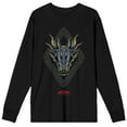 thumbnail image 1 of House of the Dragon Blue Dragon Head Men's Black Long Sleeve Shirt-XL, 1 of 3