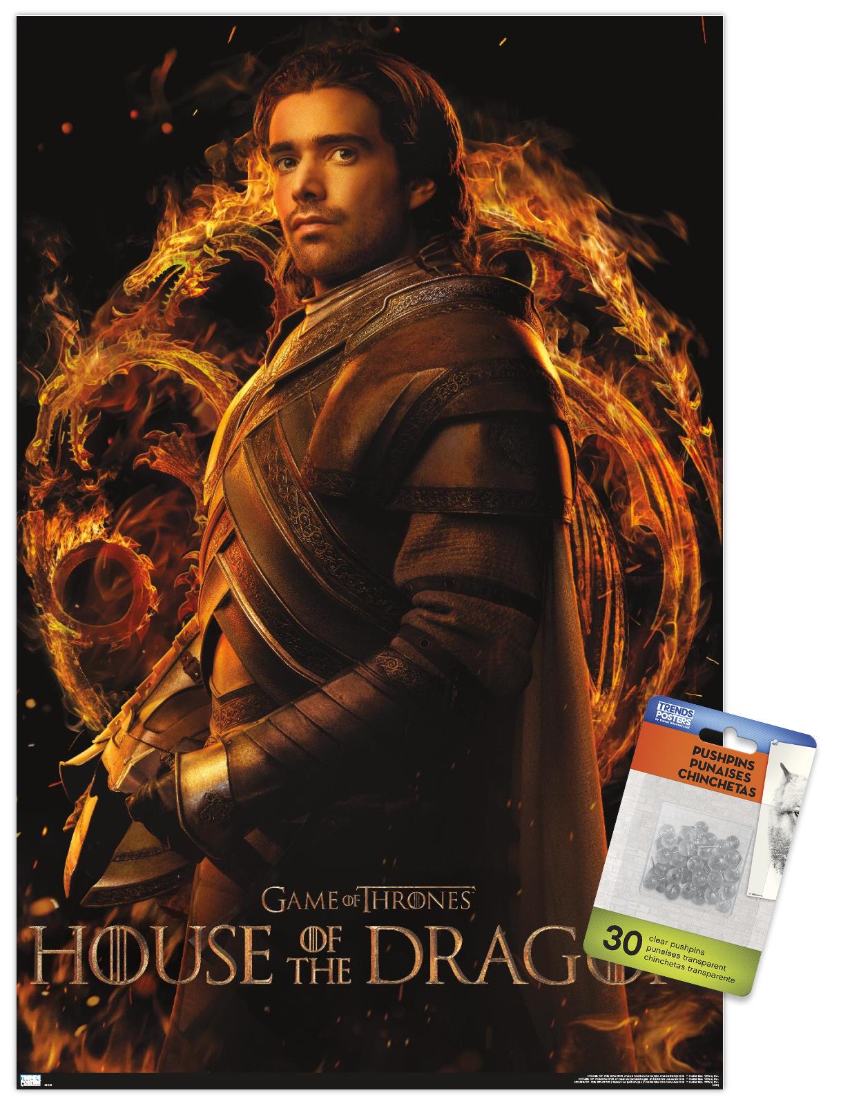 House of the Dragon - Criston One Sheet Wall Poster with Push Pins, 14.725" x 22.375"