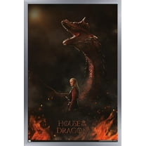 House of the Dragon - Daemon Dragon One Sheet Wall Poster, 14.725" x 22.375" Framed