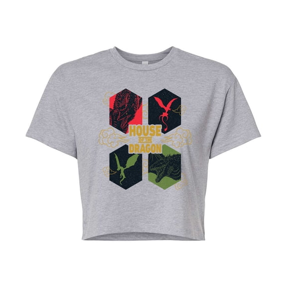 House of the Dragon - Dragon Icon Grid - Junior's Cropped T-Shirt