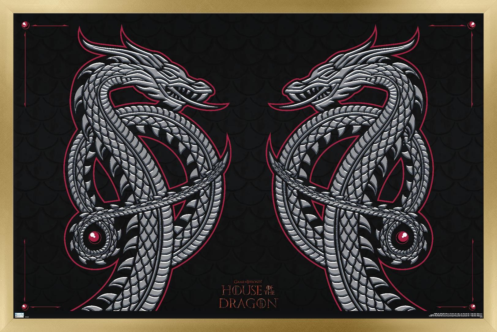 House of the Dragon - Dragon Wall Poster, 14.725" x 22.375" Framed