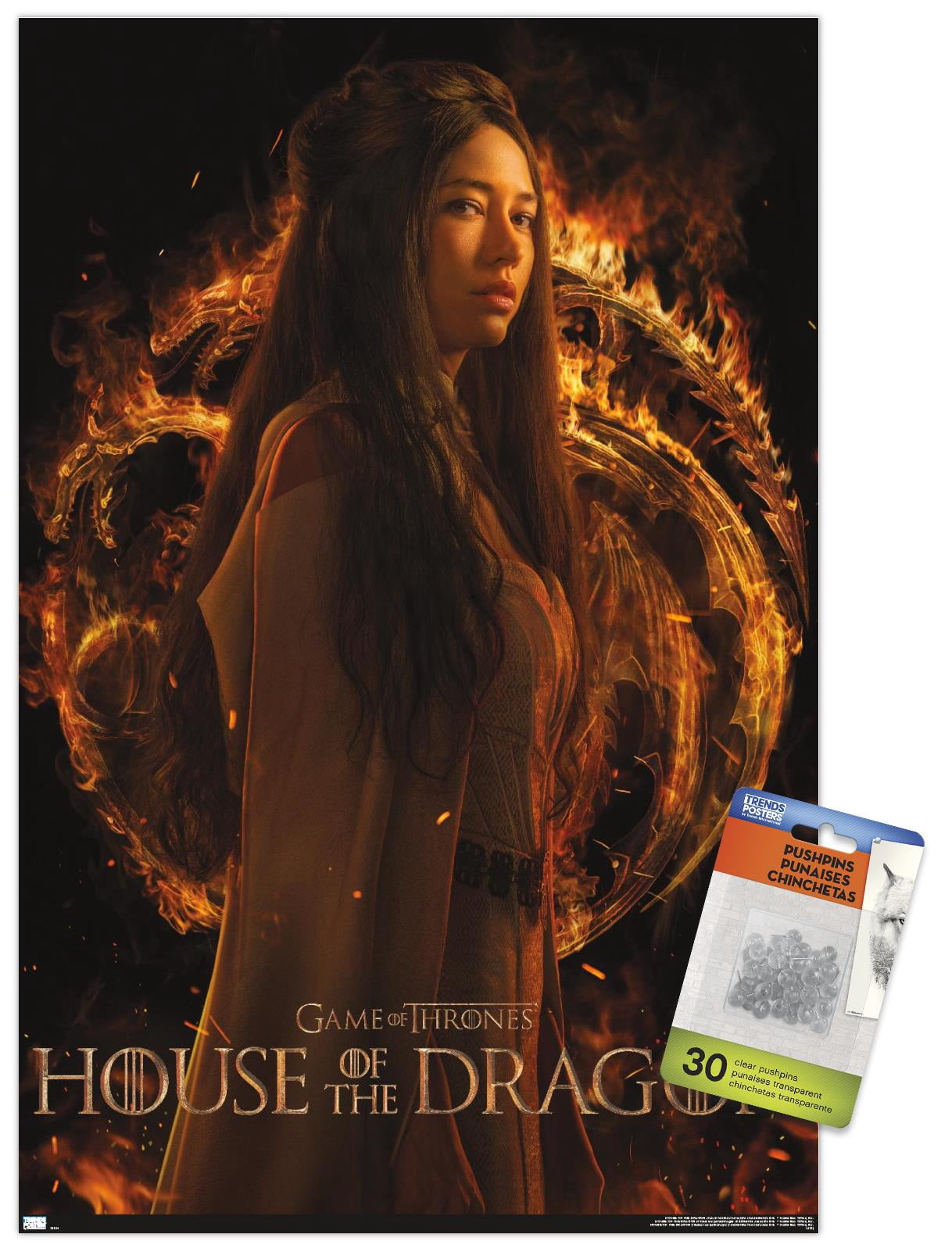House of the Dragon - Mysaria One Sheet Wall Poster with Push Pins, 14.725" x 22.375"