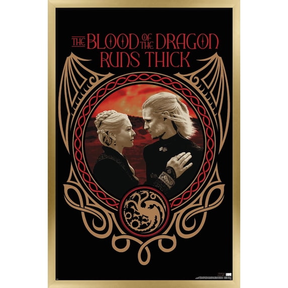 House of the Dragon: Season 2 - Blood Runs Thick Wall Poster, 22.375" x 34" Framed