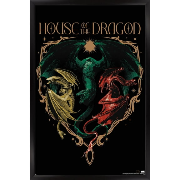 House of the Dragon: Season 2 - Dragons Wall Poster, 22.375" x 34" Framed
