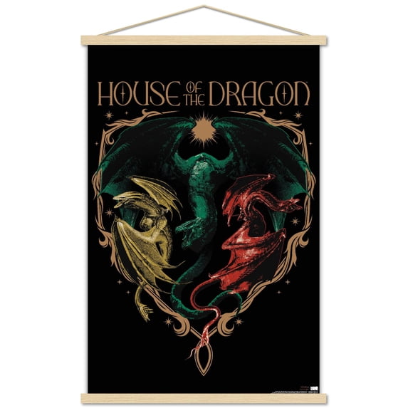 House of the Dragon: Season 2 - Dragons Wall Poster with Magnetic Frame, 22.375" x 34"